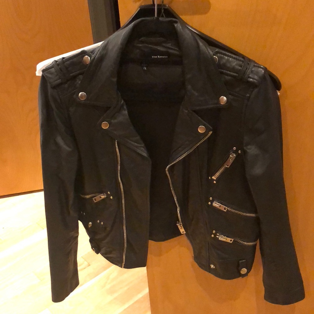 The Kooples genuine leather jacket in black